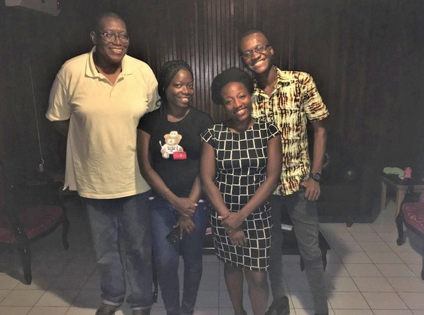 Sylvester with 3 former Dream Home students  -June 2019