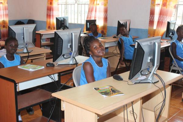FAWE Student in her Computer Class