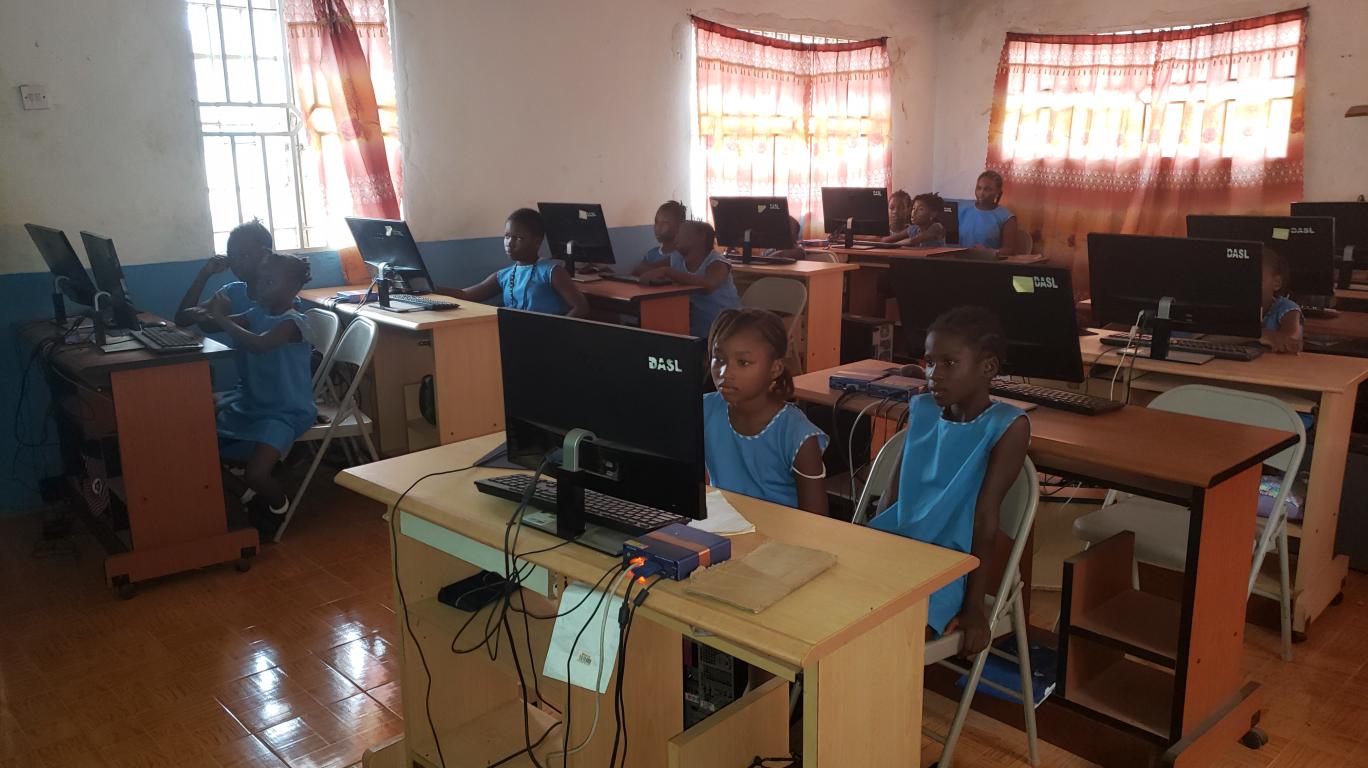 Girls in the FAWE Computer Lab