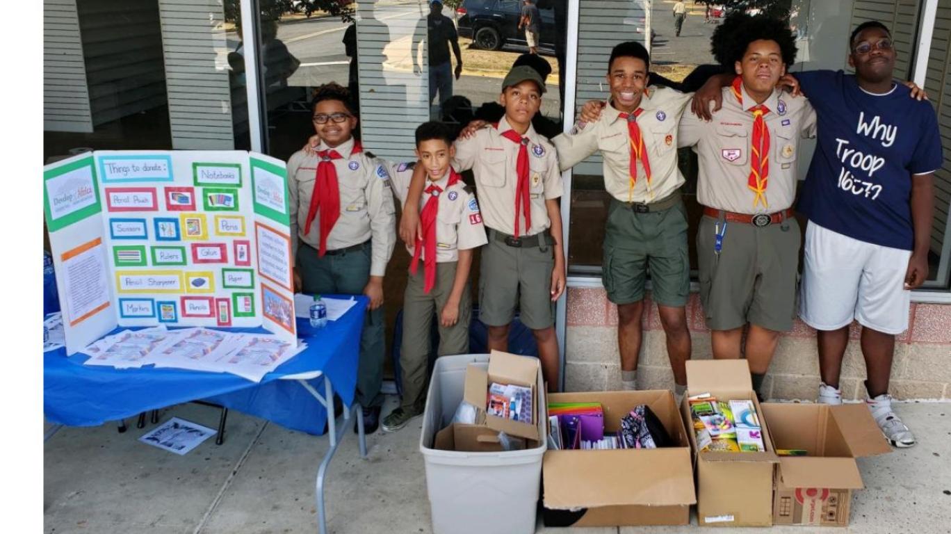 Zach held a school supply drive for his Eagle Scout Project