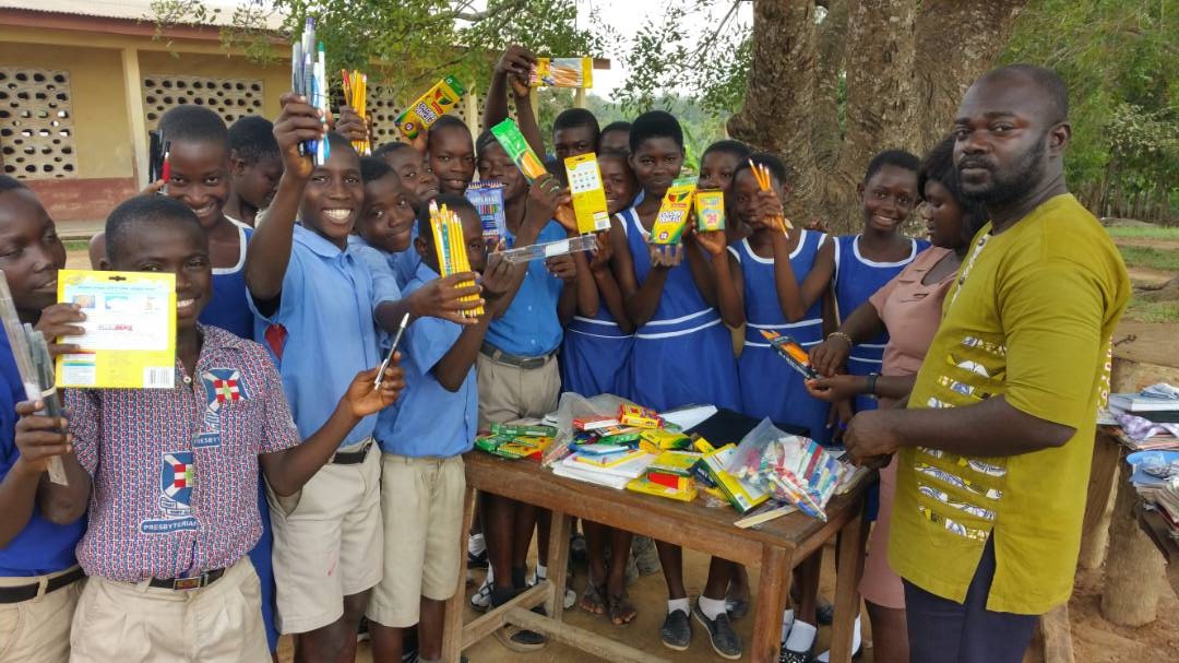 Ghanan students are thankful for school supplies 