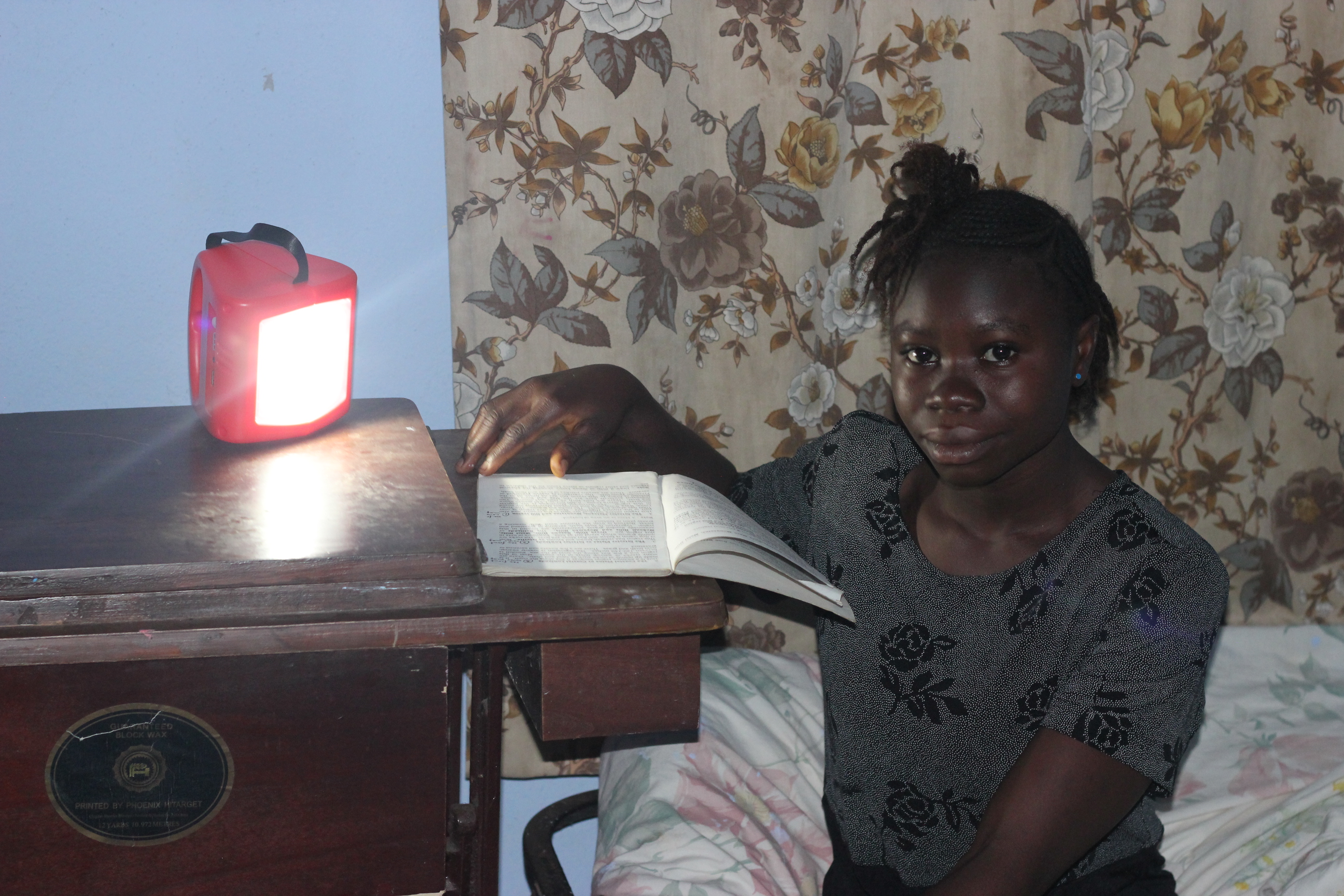 Salamatu with solar lights 