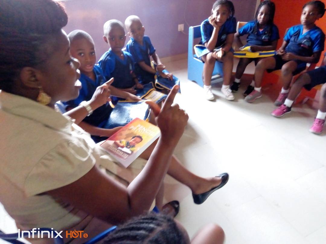 Kids discuss Pencil Project Book in Nigeria