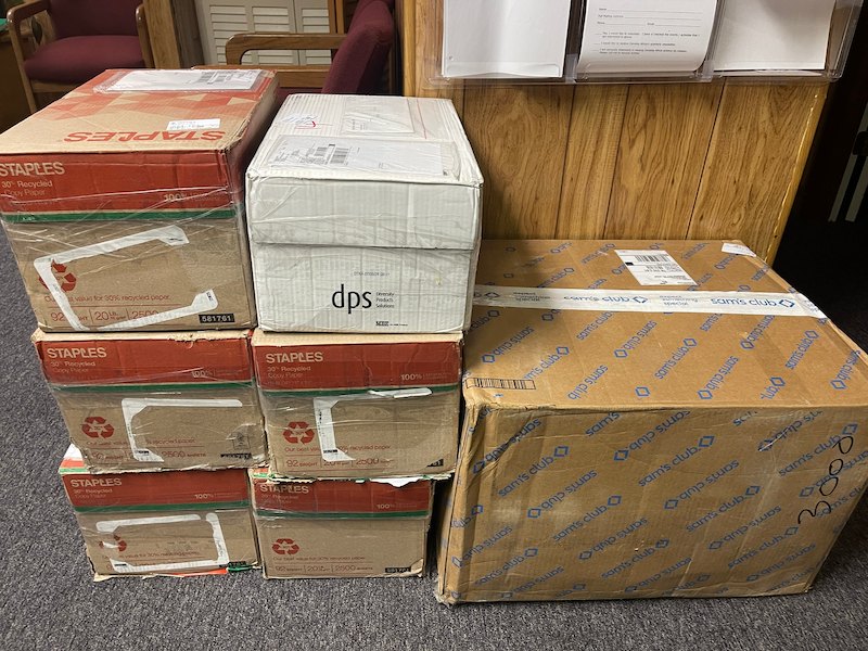 Boxes of supplies donated to Develop Africa