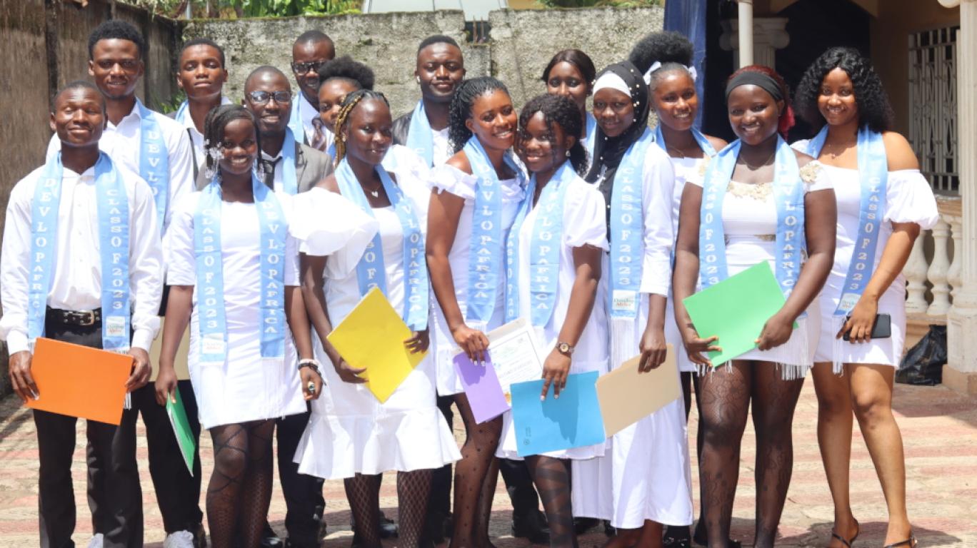 Computer Training Graduates with their Certificates