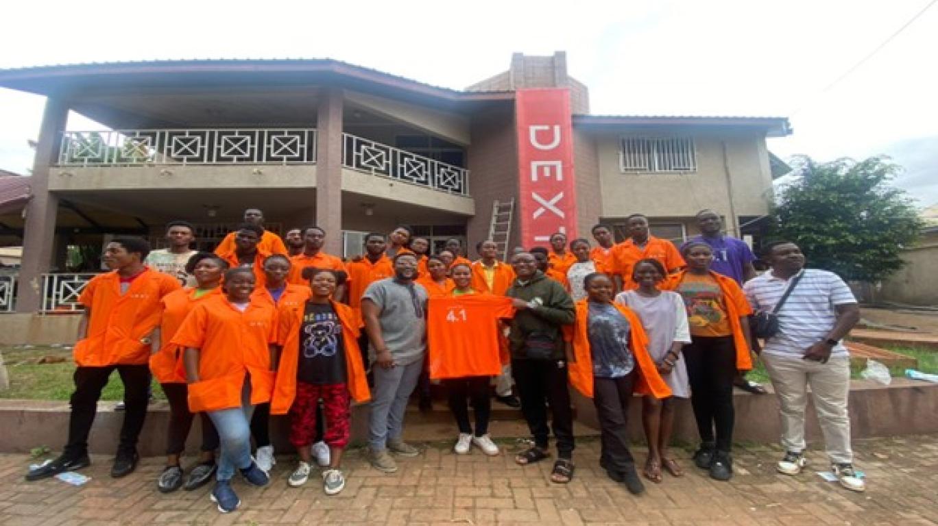 Photograph of a cross-section of DEXT Team Members at the headquarters in Kumasi Ghana