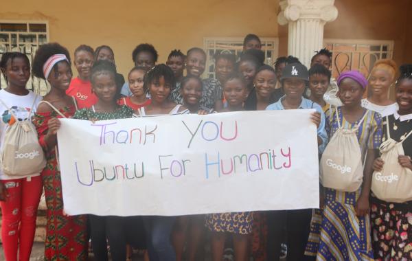 Girls Thank Ubuntu for Humanity for Sponsoring a Mentoring Session