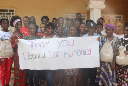 Girls Thank Ubuntu for Humanity for Sponsoring a Mentoring Session