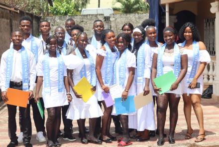 Computer Training Graduates with their Certificates