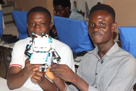 Musa & Valentine with their completed robot